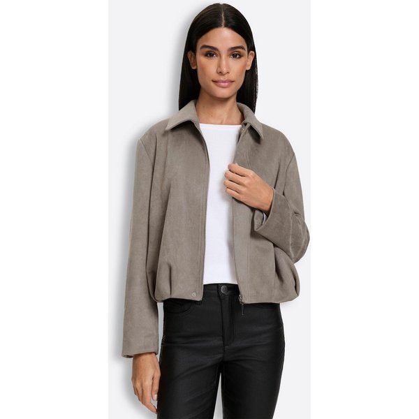 heine Blusenblazer Lederimitat-Blazer Langarm