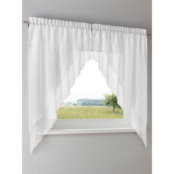 heine Gardine Gardine (2 St), Stangendurchzug, halbtransparent, Kurzgardine