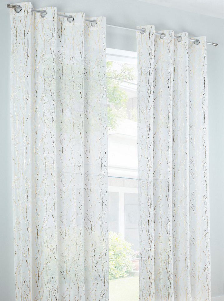 heine Gardine Dekostore (1 St), Ösen, halbtransparent, Fertigstore gerade Form – Bild 2 von 2