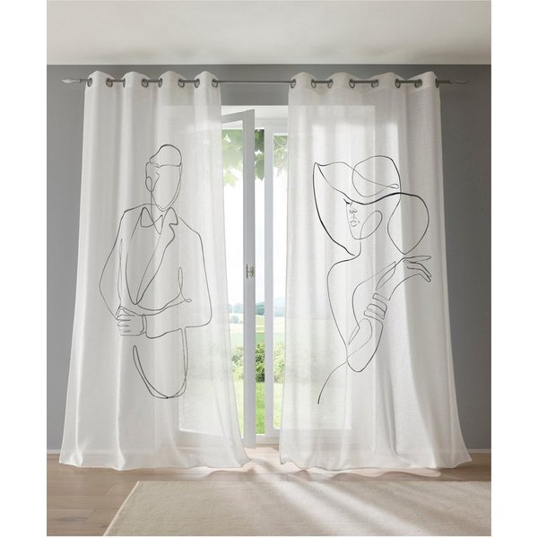 heine Gardine Dekostore (2 St), Ösen, halbtransparent