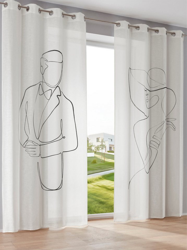 heine Gardine Dekostore (2 St), Ösen, halbtransparent – Bild 3 von 3