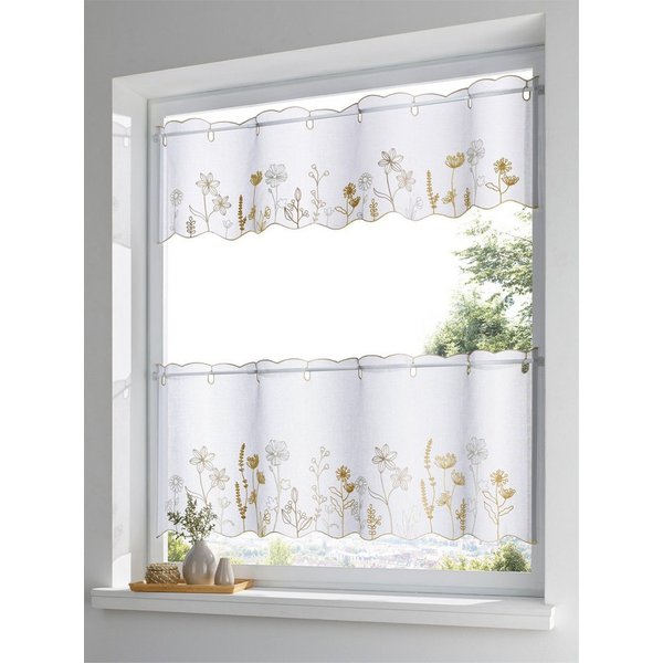 heine Gardine Scheibengardine (1 St), Stangendurchzug, halbtransparent, Kurzgardine
