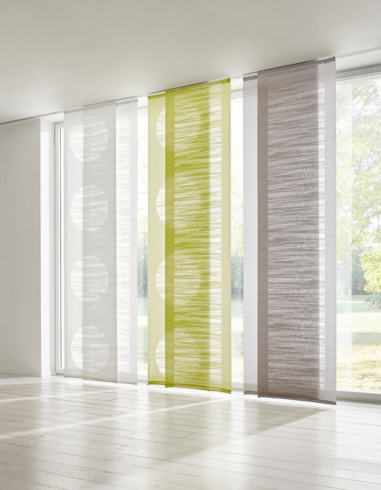 heine Gardine Schiebevorhang (1 St), Klettschiene, halbtransparent, Schiebevorhang – Bild 2 von 3