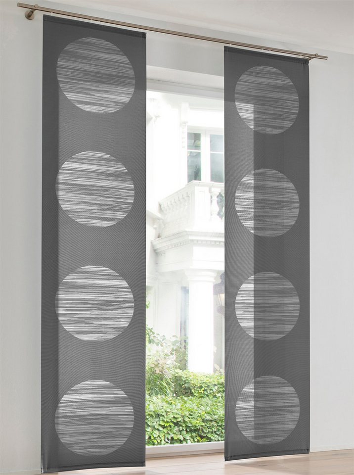 heine Gardine Schiebevorhang (1 St), Klettschiene, halbtransparent – Bild 4 von 4