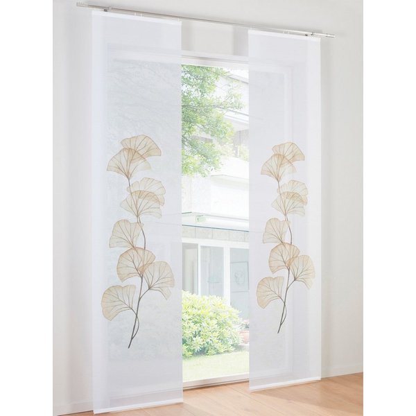 heine Gardine Schiebevorhang (1 St), Klettschiene, halbtransparent, Schiebevorhang