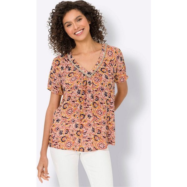 heine Klassische Bluse Druckbluse Kurzarm