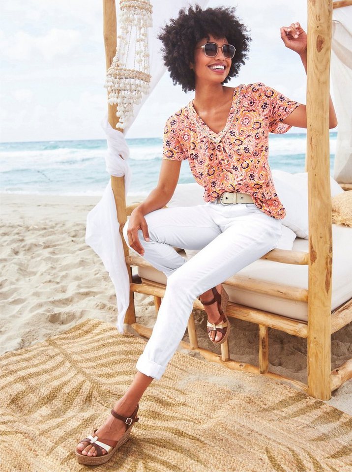 heine Klassische Bluse Druckbluse Kurzarm – Bild 3 von 4