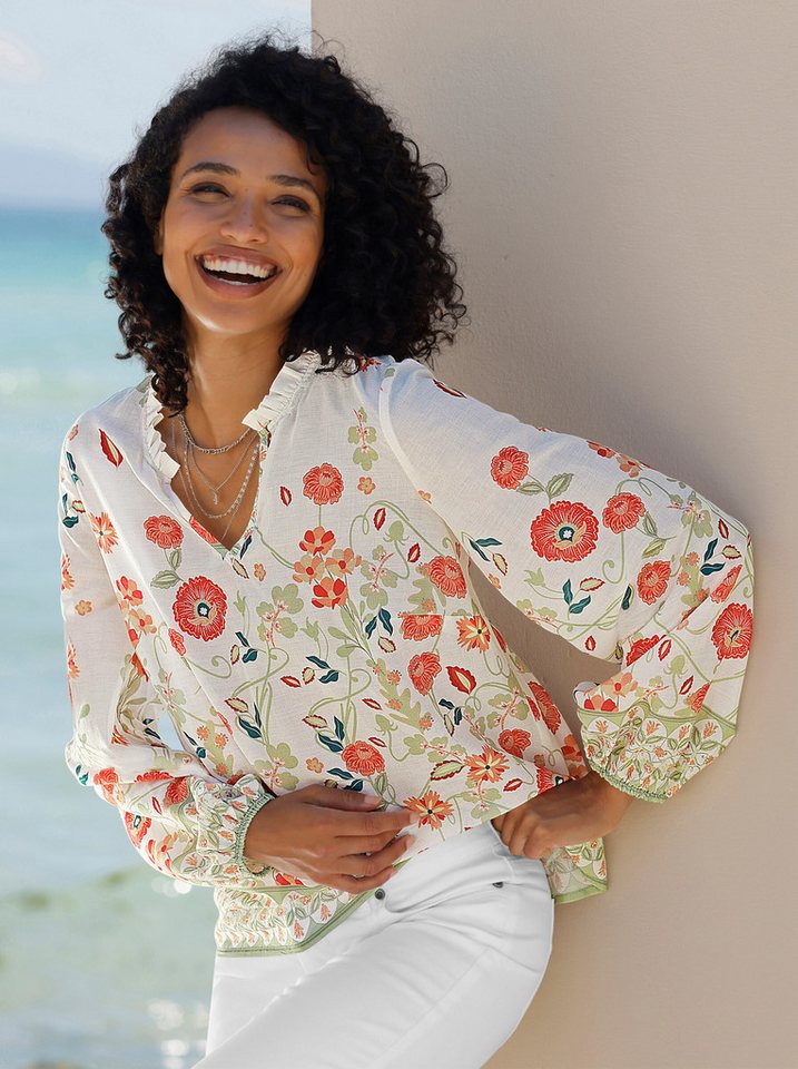 heine Klassische Bluse Druckbluse Langarm – Bild 3 von 5
