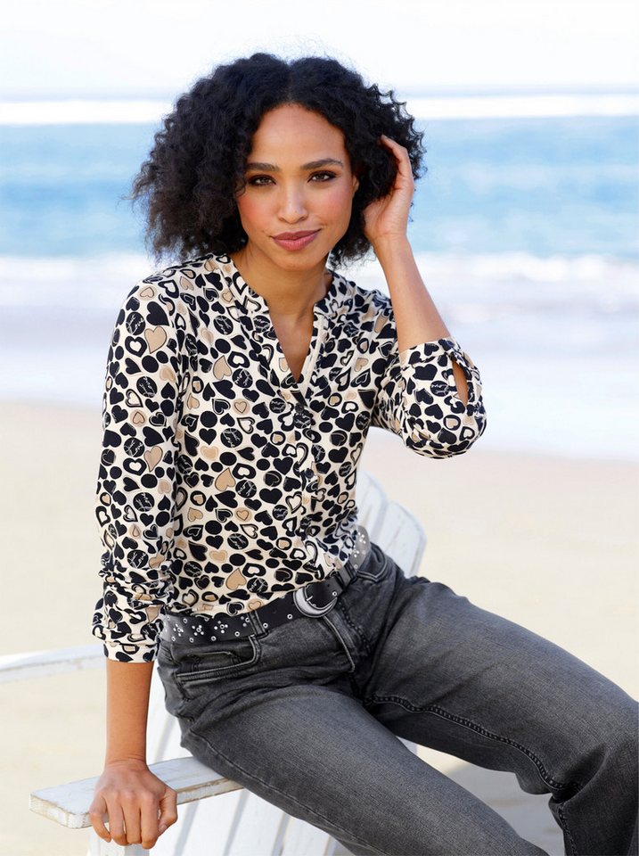 heine Klassische Bluse Jersey-Bluse Langarm – Bild 4 von 4