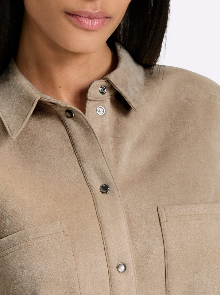 heine Klassische Bluse Lederimitat-Bluse Langarm – Bild 5 von 5