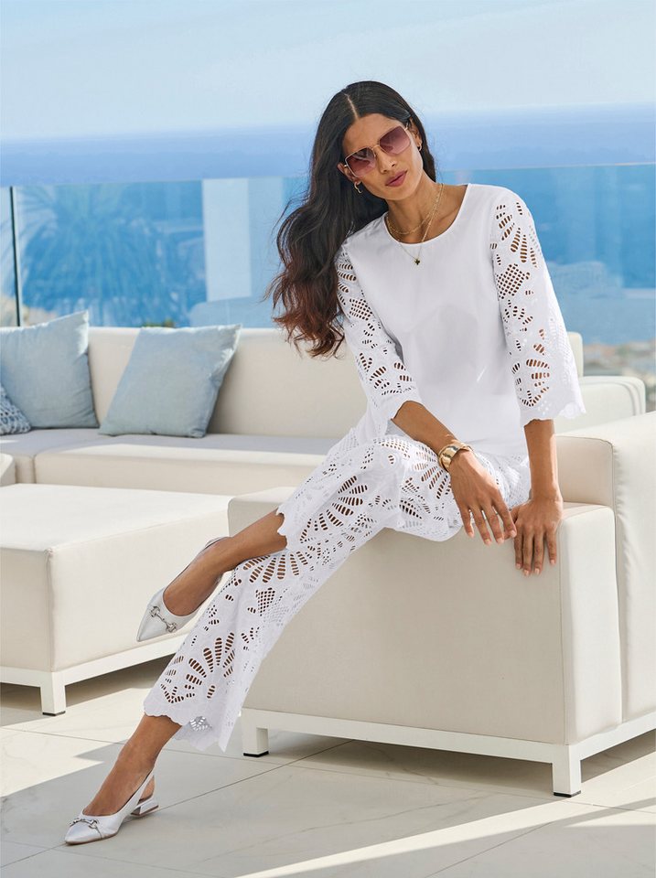 heine Klassische Bluse Spitzen-Bluse 3/4-Arm – Bild 4 von 5