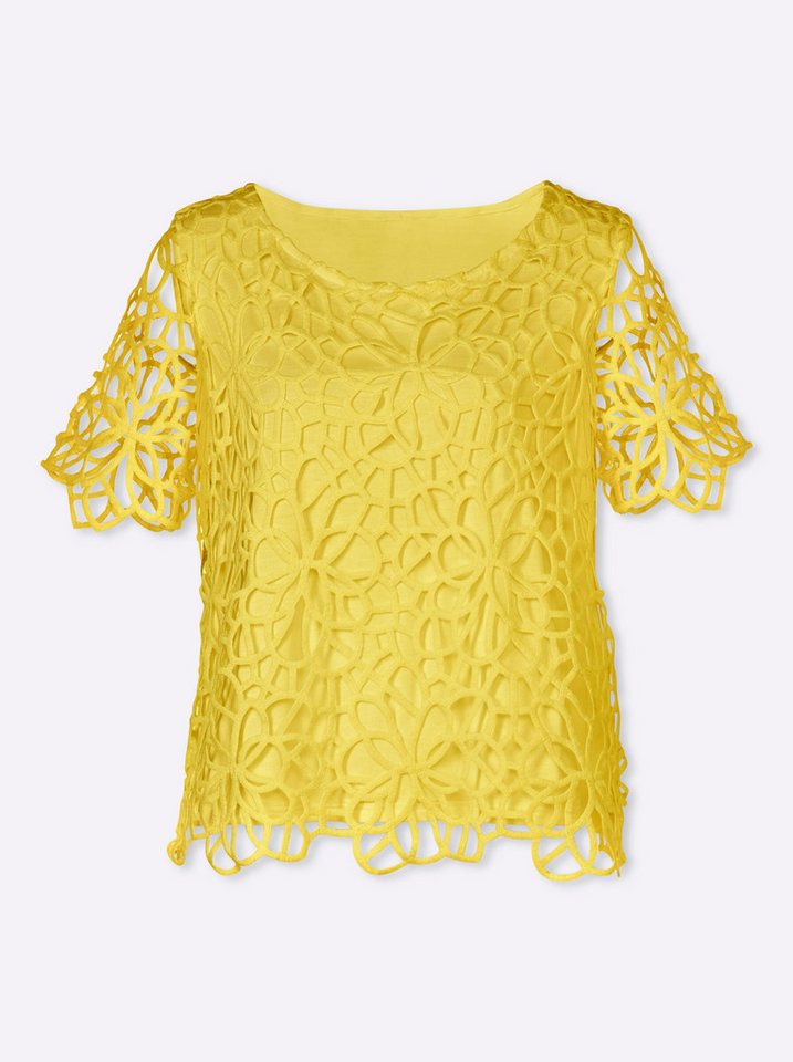 heine Klassische Bluse Spitzen-Bluse Kurzarm – Bild 3 von 5
