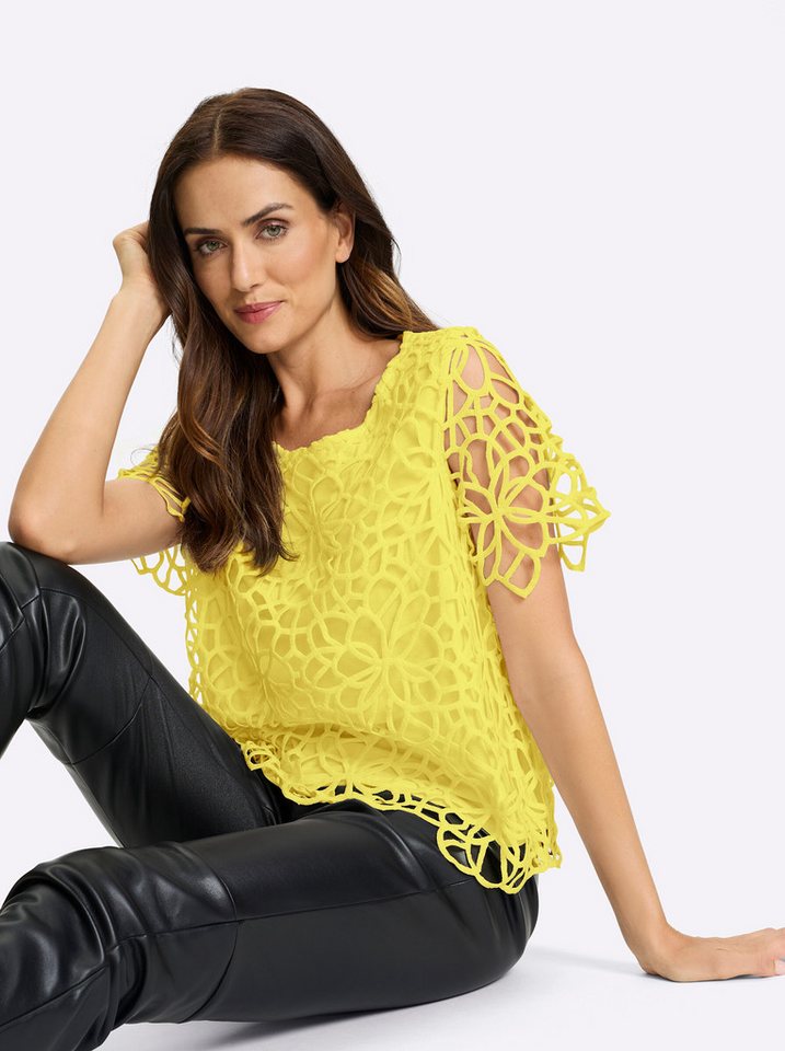 heine Klassische Bluse Spitzen-Bluse Kurzarm – Bild 5 von 5