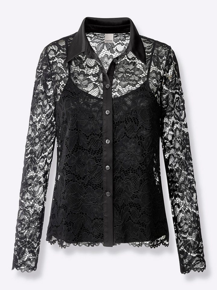 heine Klassische Bluse Spitzen-Bluse Langarm – Bild 4 von 5