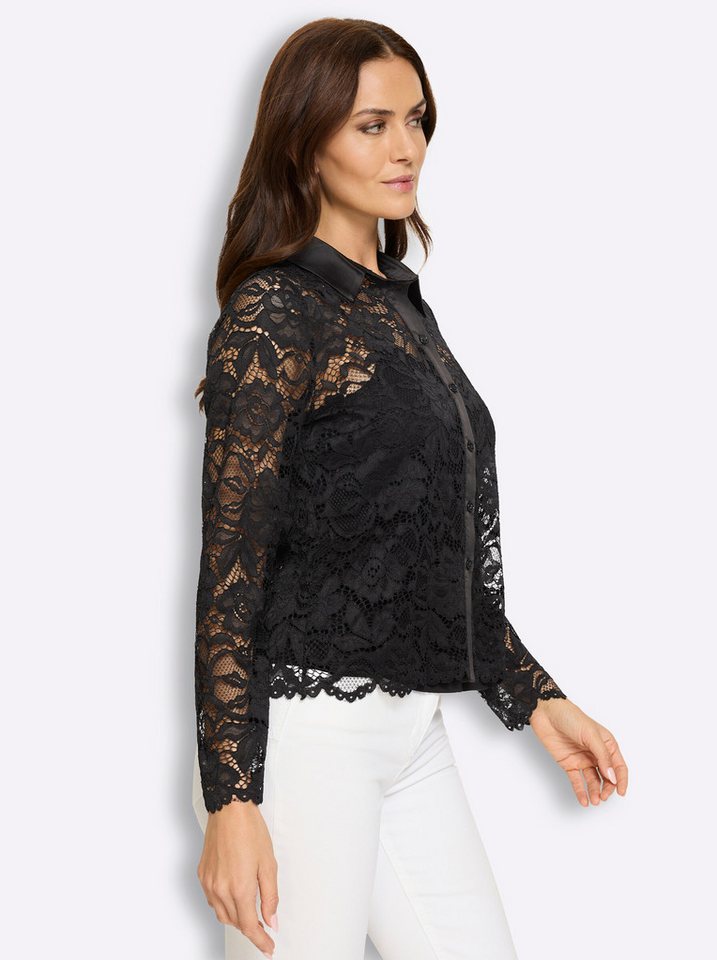 heine Klassische Bluse Spitzen-Bluse Langarm – Bild 5 von 5