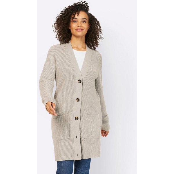 heine Strickjacke Strickjacke Langarm Perlfang