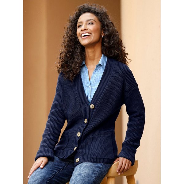 heine Strickjacke Strickjacke Langarm Ripp