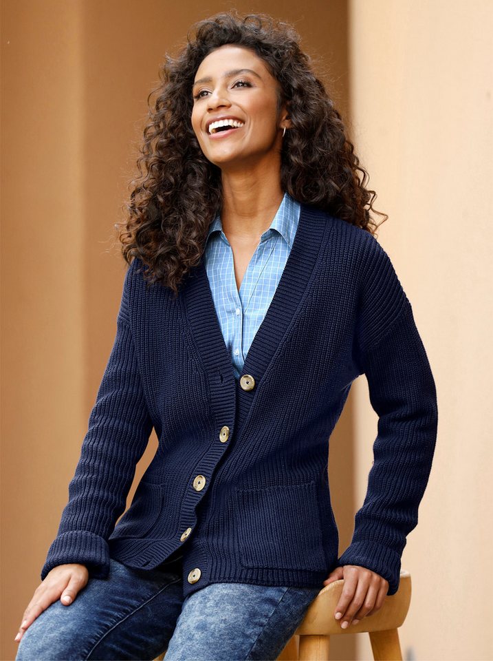 heine Strickjacke Strickjacke Langarm Ripp – Bild 4 von 5