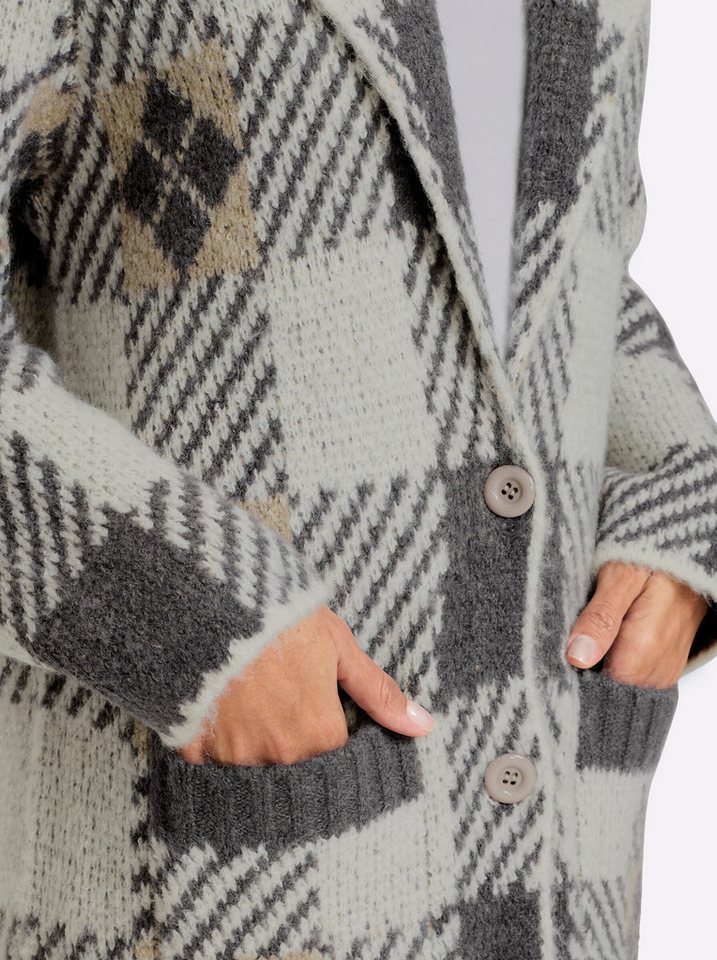 heine Strickjacke Long-Strickjacke Langarm Jacquard – Bild 5 von 5