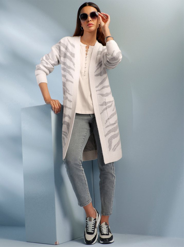 heine Strickjacke Strickmantel Langarm Jacquard – Bild 3 von 5