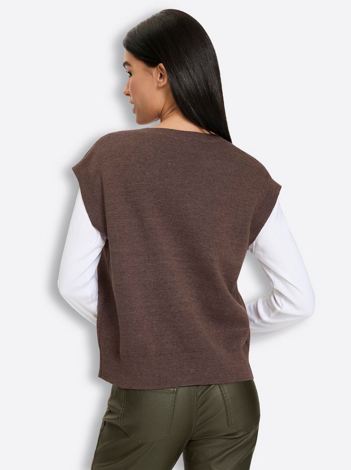 heine Strickjacke Strickweste Ärmellos Feinstrick, Milano-Ripp – Bild 2 von 5