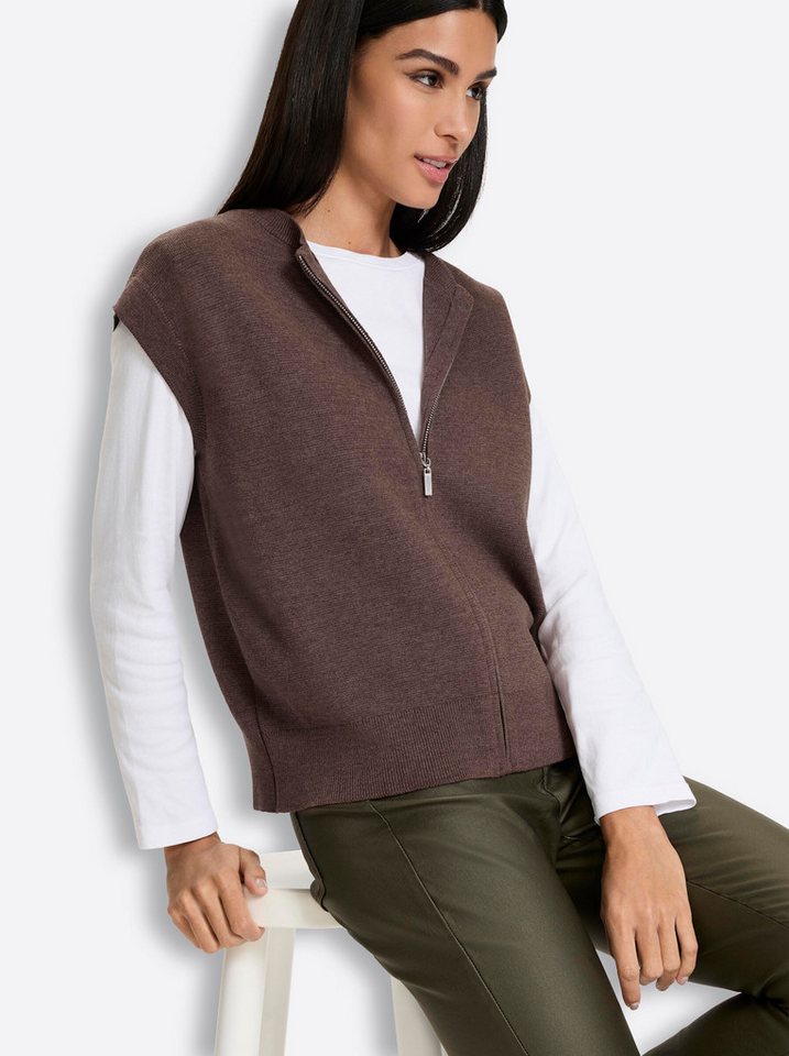 heine Strickjacke Strickweste Ärmellos Feinstrick, Milano-Ripp – Bild 5 von 5