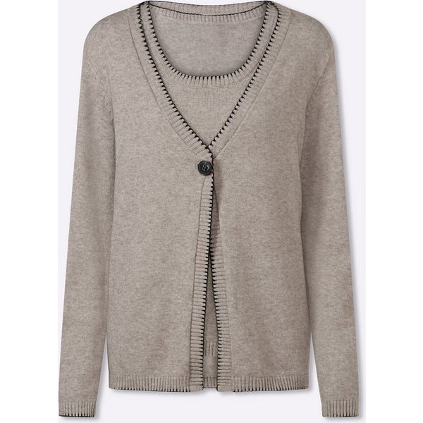 heine Strickjacke Twinset Langarm Feinstrick