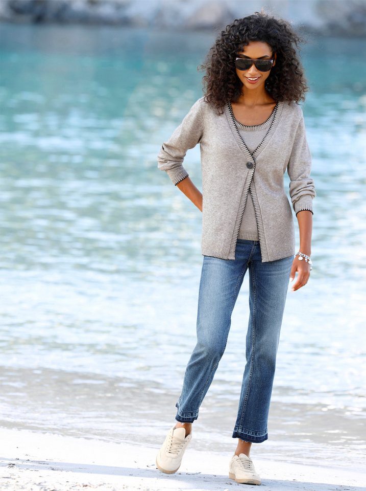 heine Strickjacke Twinset Langarm Feinstrick – Bild 4 von 5
