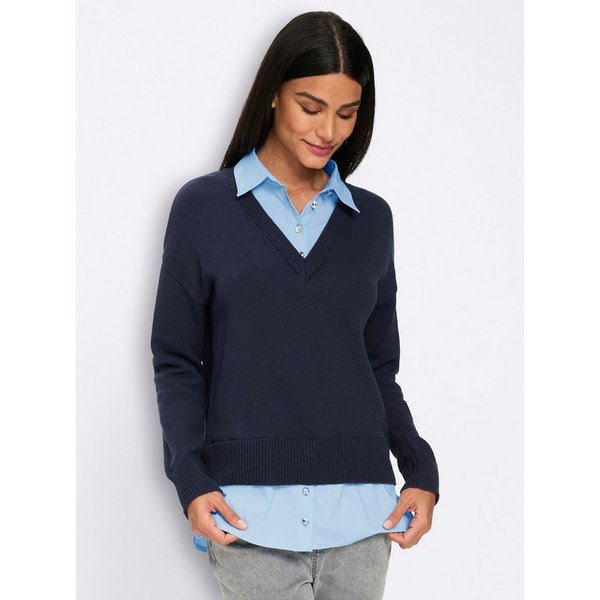 heine Strickpullover 2-in-1-Pullover Langarm Feinstrick
