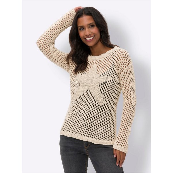 heine Strickpullover Pullover Langarm Ajourstrick