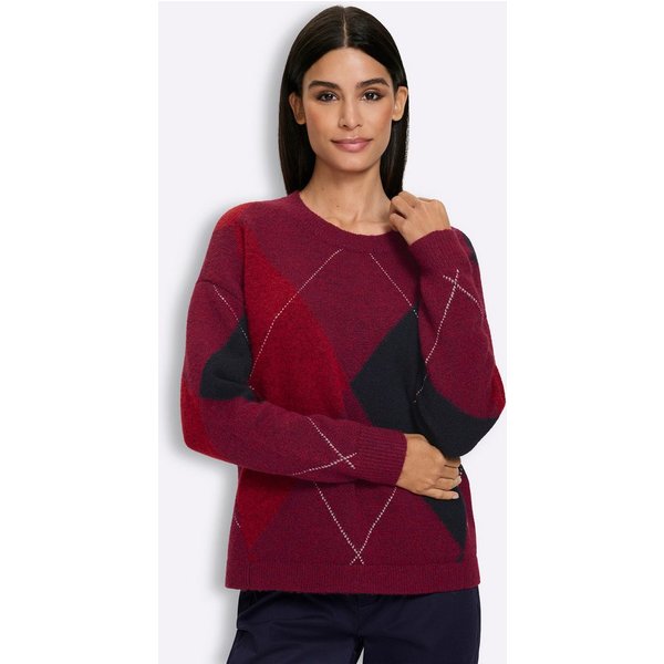 heine Strickpullover Pullover Langarm Intarsien, Rippoptik