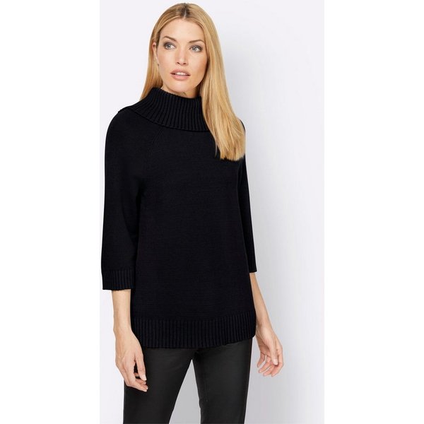 heine Strickpullover Rollkragenpullover 3/4-Arm Ripp