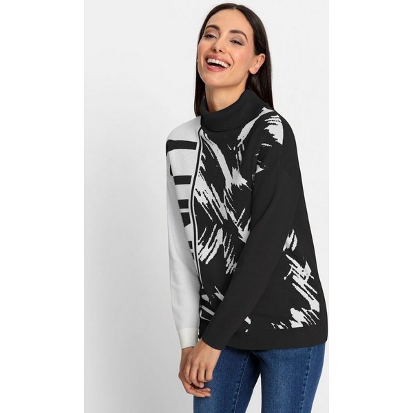 heine Strickpullover Rollkragenpullover Langarm Feinstrick, Jacquard