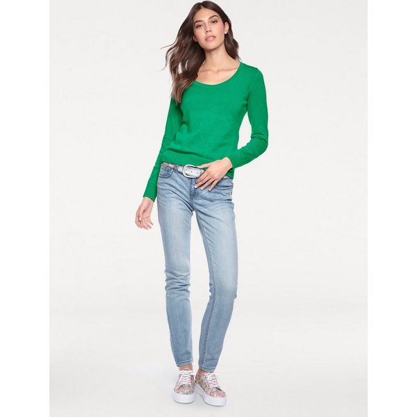 heine Strickpullover Rundhals-Pullover Langarm Feinstrick