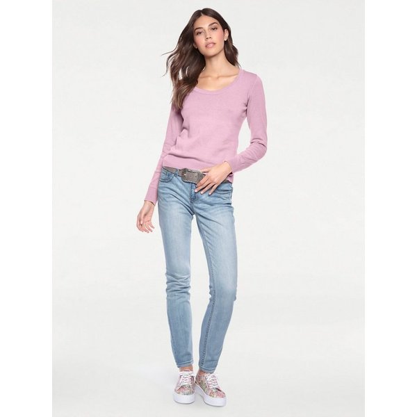 heine Strickpullover Rundhals-Pullover Langarm Feinstrick