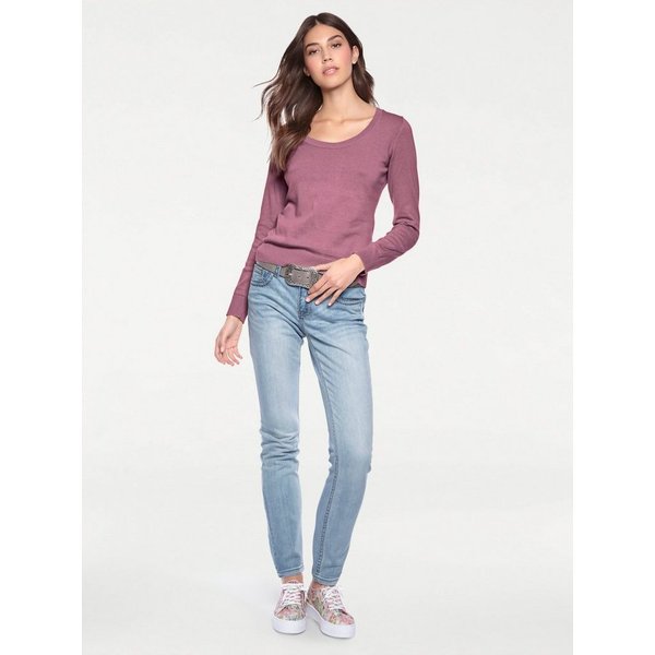 heine Strickpullover Rundhals-Pullover Langarm Feinstrick