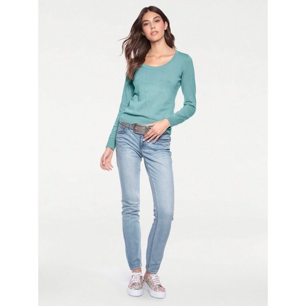 heine Strickpullover Rundhals-Pullover Langarm Feinstrick