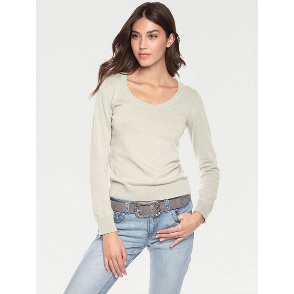 heine Strickpullover Rundhals-Pullover Langarm Feinstrick