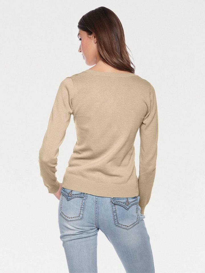 heine Strickpullover Rundhals-Pullover Langarm Feinstrick – Bild 4 von 5
