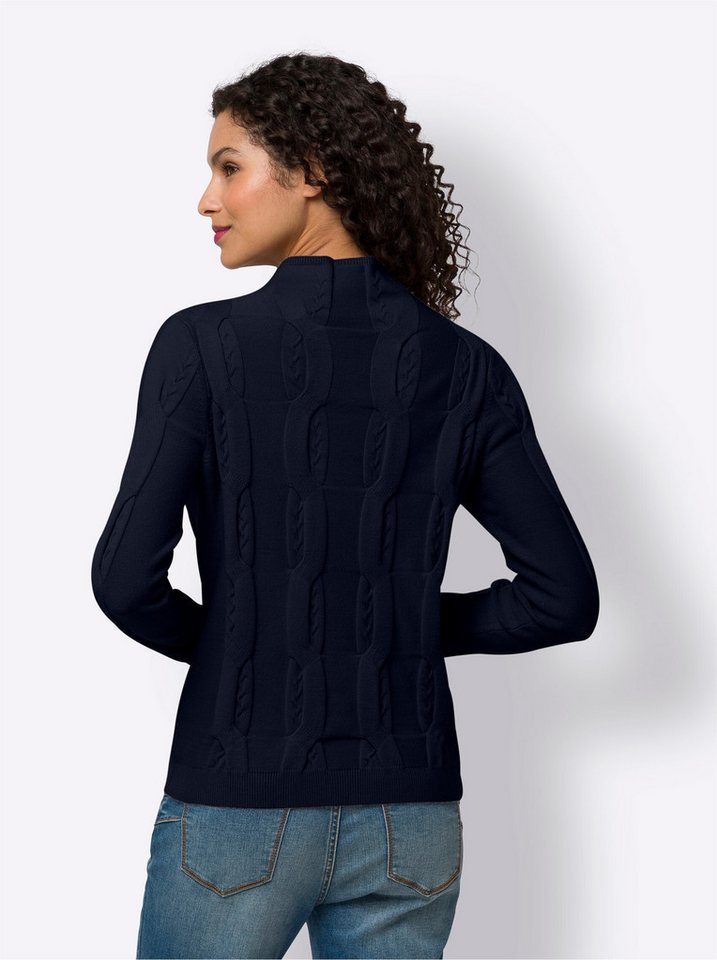 heine Strickpullover Stehkragen-Pullover Langarm Zopfmuster – Bild 2 von 3
