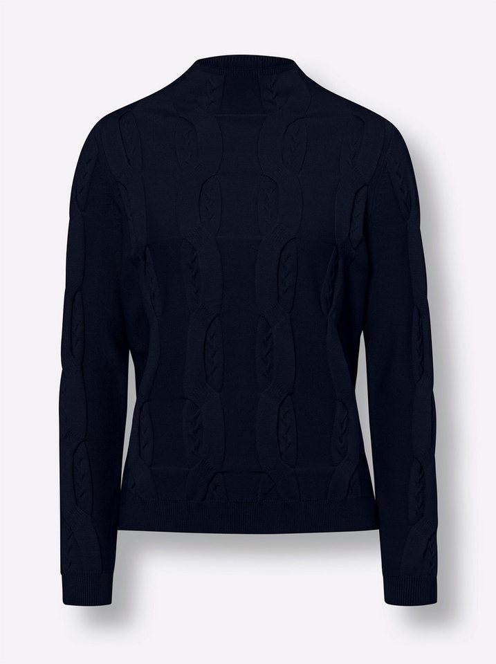 heine Strickpullover Stehkragen-Pullover Langarm Zopfmuster – Bild 3 von 3