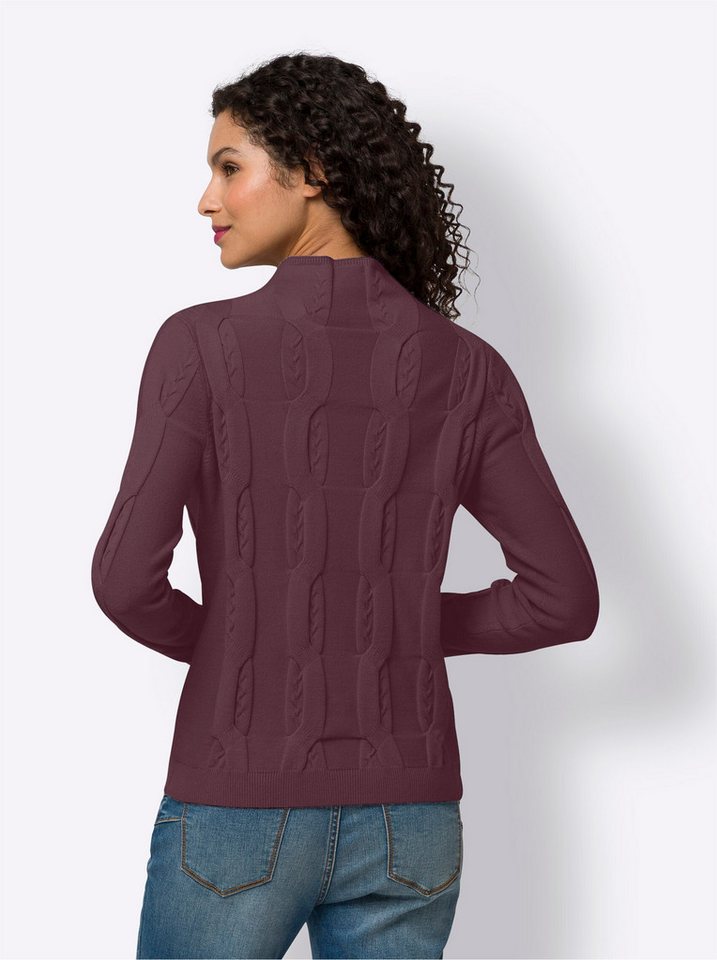 heine Strickpullover Stehkragen-Pullover Langarm Zopfmuster – Bild 2 von 3
