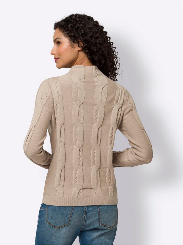 heine Strickpullover Stehkragen-Pullover Langarm Zopfmuster – Bild 2 von 4
