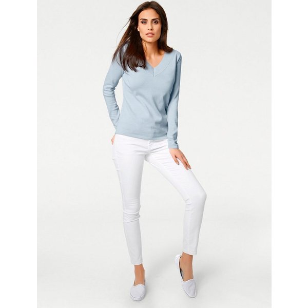 heine Strickpullover V-Pullover Langarm Feinstrick