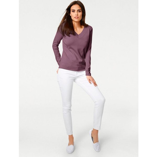 heine Strickpullover V-Pullover Langarm Feinstrick