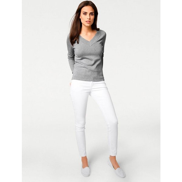 heine Strickpullover V-Pullover Langarm Feinstrick