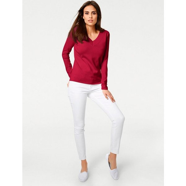 heine Strickpullover V-Pullover Langarm Feinstrick