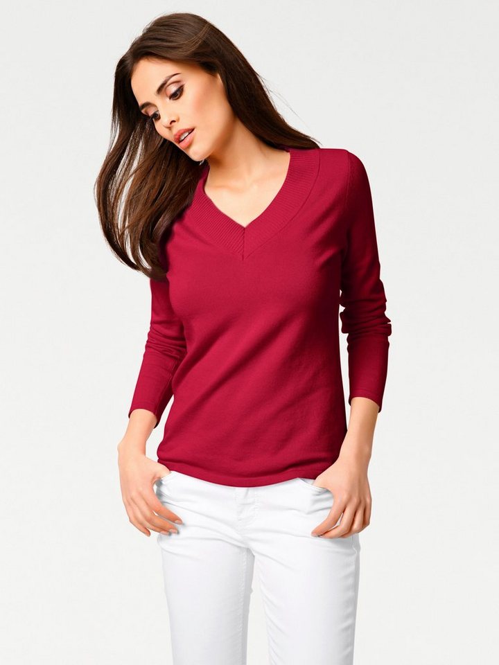 heine Strickpullover V-Pullover Langarm Feinstrick – Bild 2 von 5