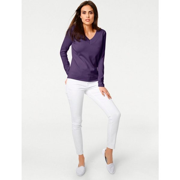 heine Strickpullover V-Pullover Langarm Feinstrick