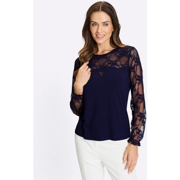 heine T-Shirt Spitzenshirt Langarm